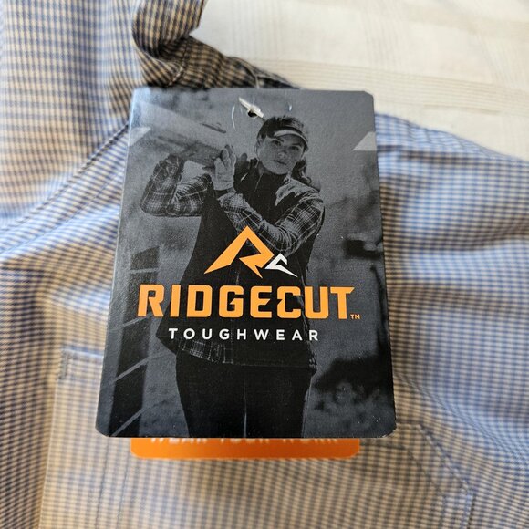 Ridgecut Women's Toughwear Blue Gingham Short-Sleeve Adventure Shirt-SMALL - Picture 6 of 10